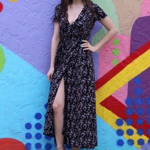 Floral Maxi Wrap Dress